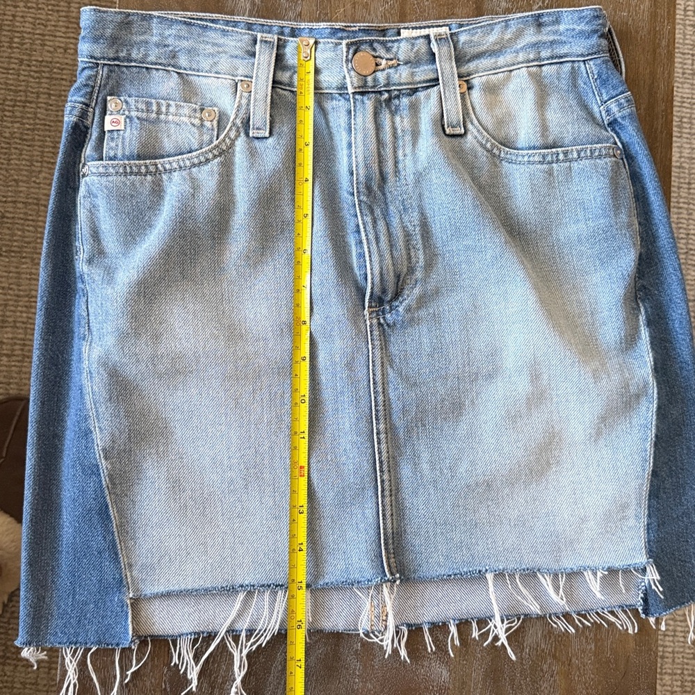 AG Adriano Goldschmied Two-Tone Denim Mini Skirt - Picture 6 of 6